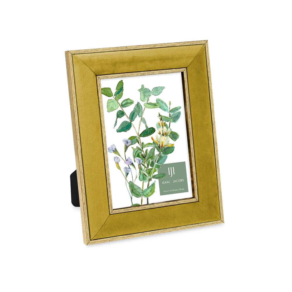 Amazon.com - Isaac Jacobs 5x7 Mustard Velvet Picture Frame with